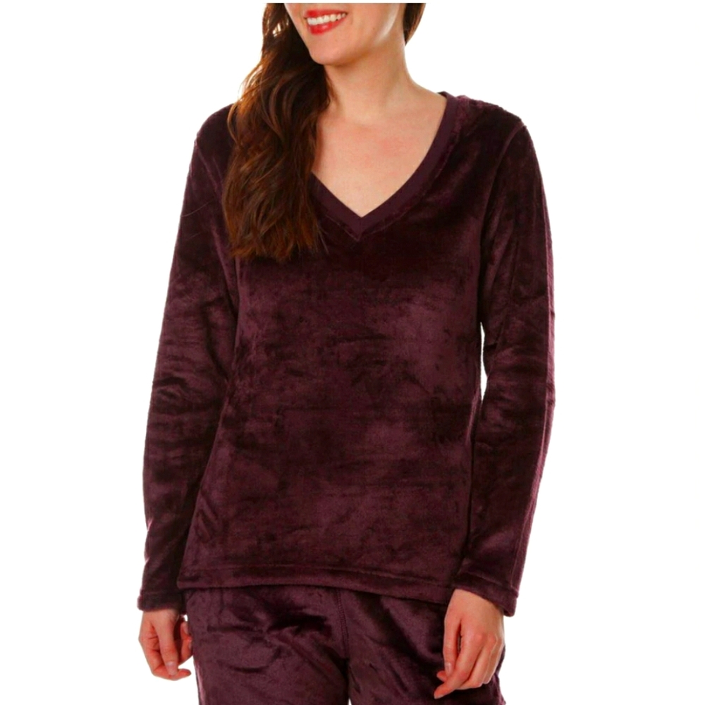 UGG Daisy Plum Fleece Plush Pullover Lounge Shirt Sweatshirt